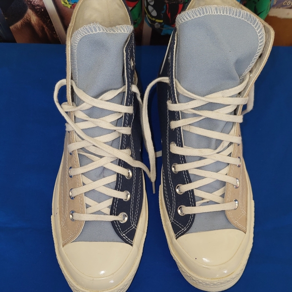 Converse Shoes, Converse Chuck 70 Tri-Panel Men Sz 8.5 Navy Blue Oat Milk Cream - Picture 6 of 11
